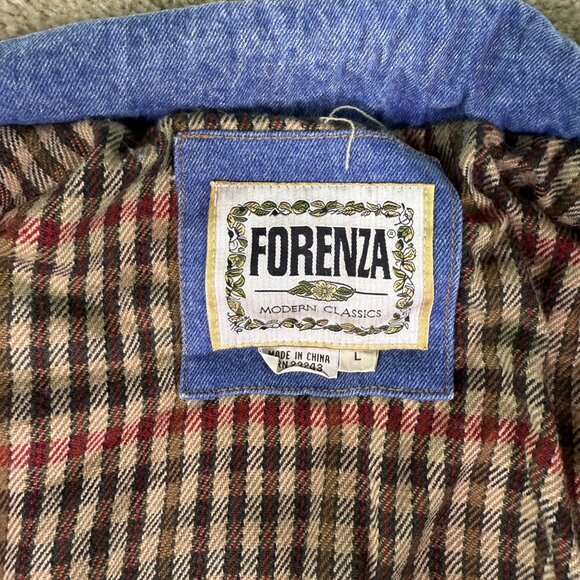 Vintage Forenza Jean Jacket Adults Large Parka Denim Retro Rockabilly Blue - Picture 4 of 11